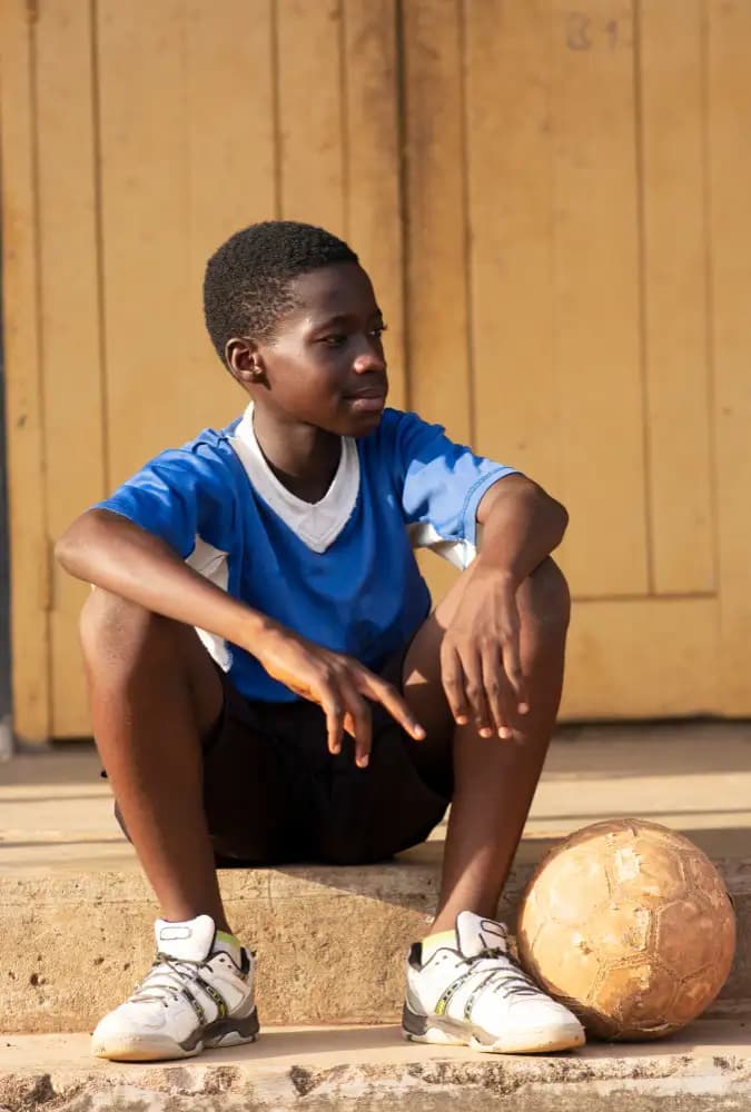 Young child with football